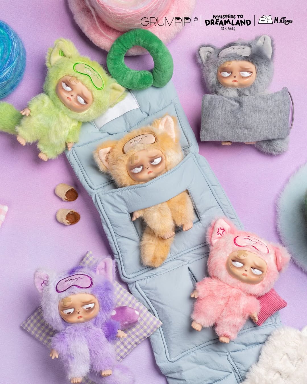 grumpipi whispers to dreamland 6個入 (未開封) Sleepless Grumpipi V2 Whispers To Dreamland Blind Box Series
