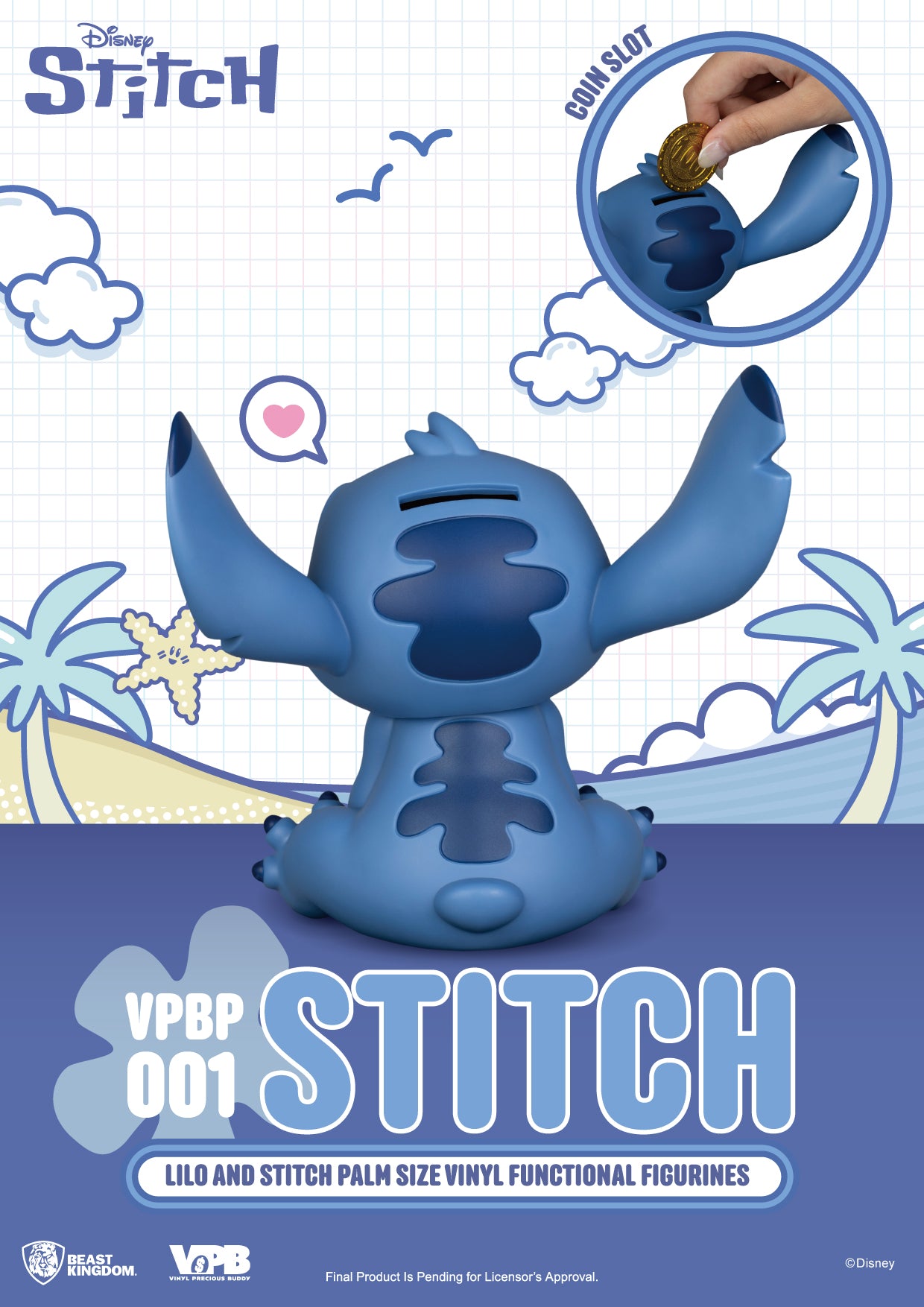 VPBP-001 Lilo and Stitch Palm Size Vinyl Functional Figurines : Stitch ( WINDOW BOX )