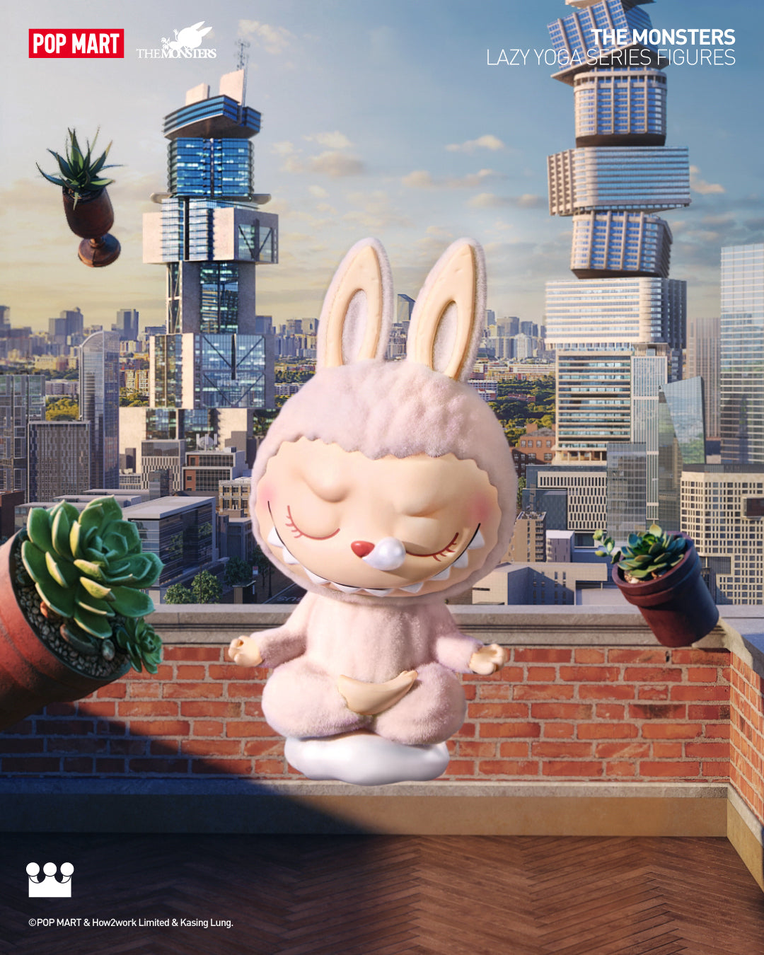 Lazy Yoga Bunny フィギュア POP MART X The Monsters Lazy Yoga Series - Show Off Blind Box