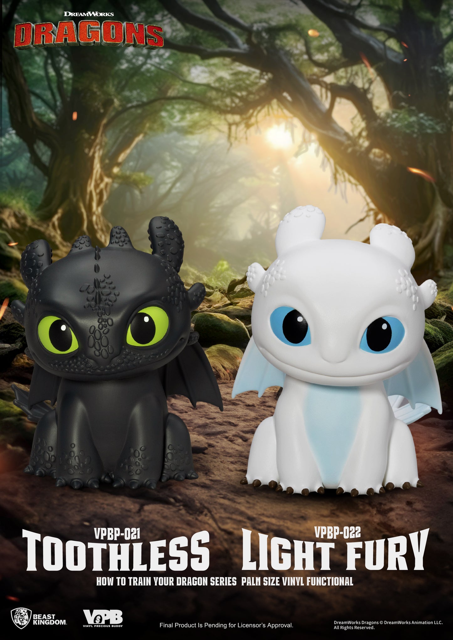 VPBP-021 How to Train Your Dragon Series Palm Size Vinyl Functional Figurine : Toothless