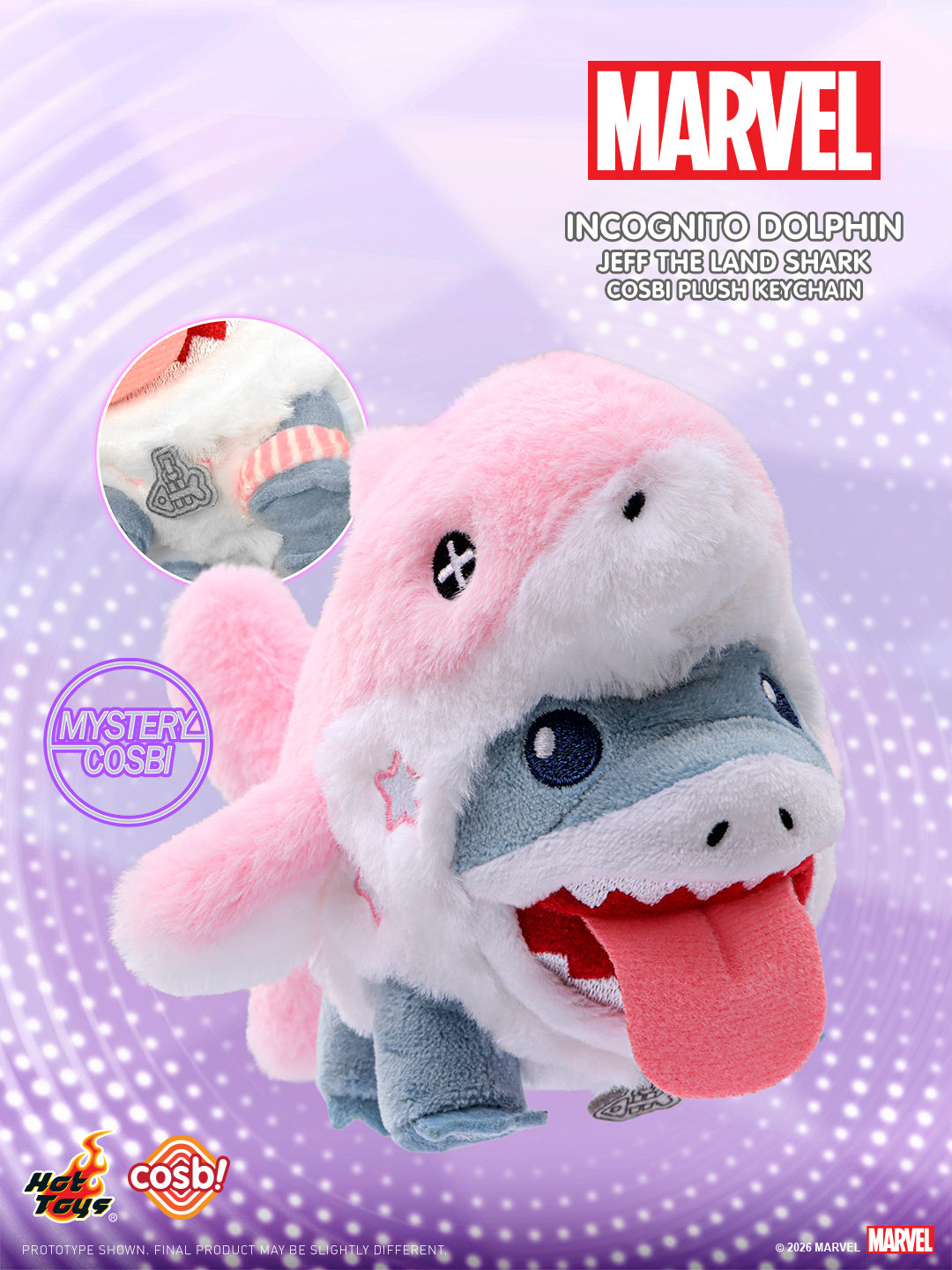 Hot Toys x COSBI Marvel Jeff The Land Shark Plush Keychain Blind Box