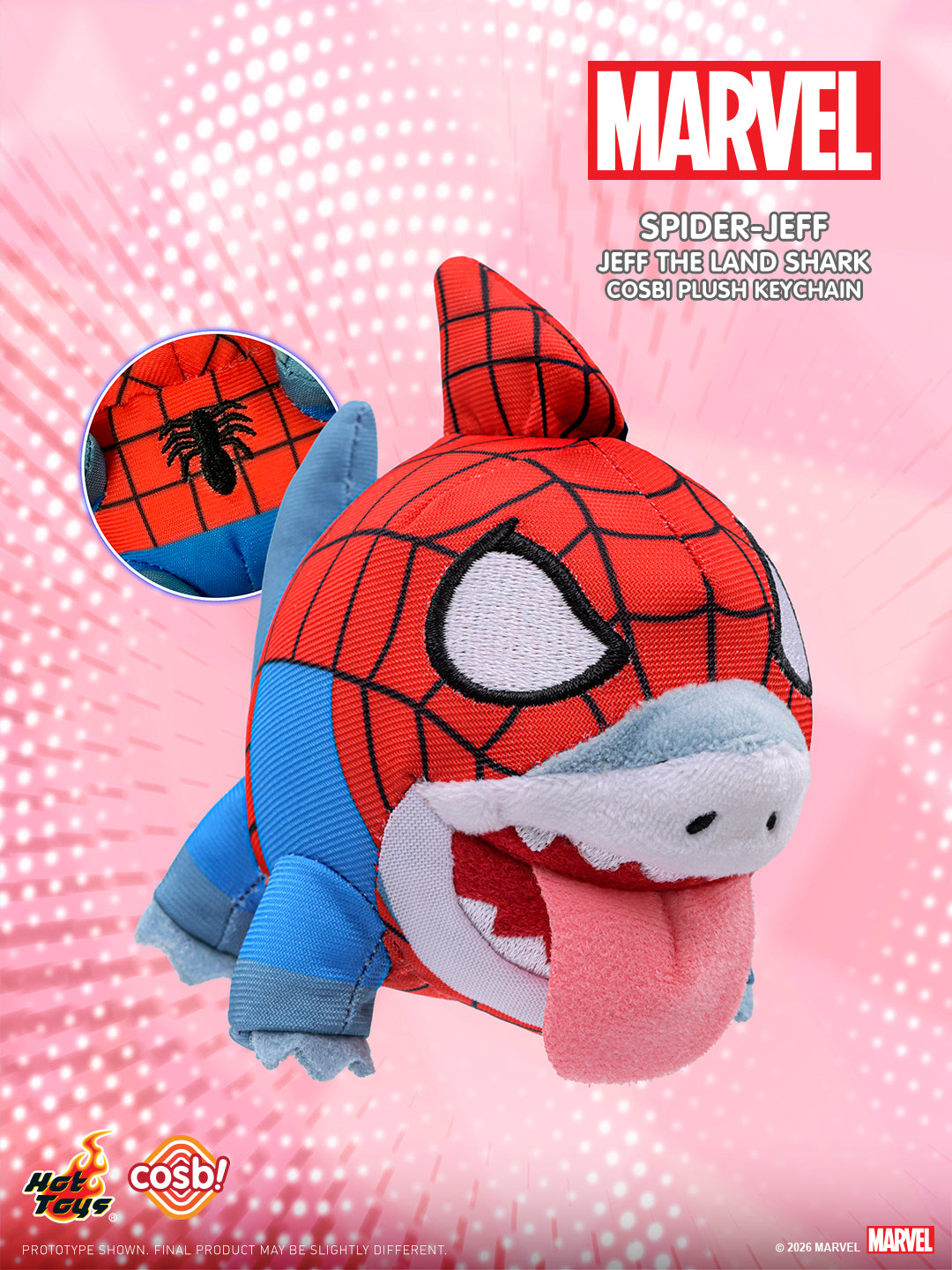Hot Toys x COSBI Marvel Jeff The Land Shark Plush Keychain Blind Box