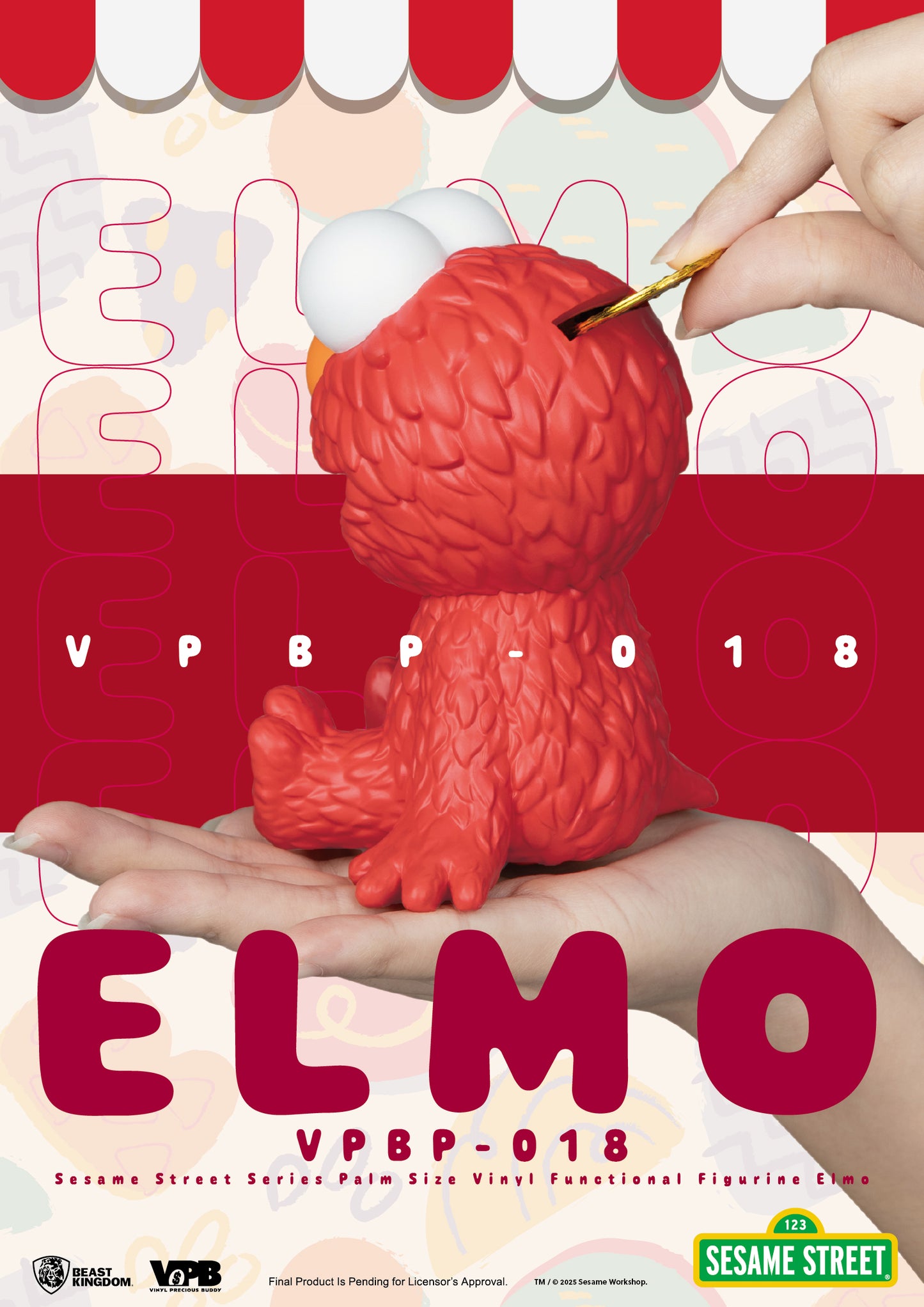 VPBP-018 Sesame Street Series Palm Size Vinyl Functional Figurine : Elmo