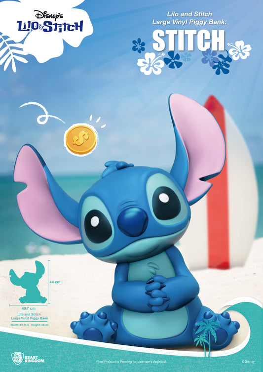 VPB-005-Lilo and Stitch Large Vinyl Piggy Bank: Stitch