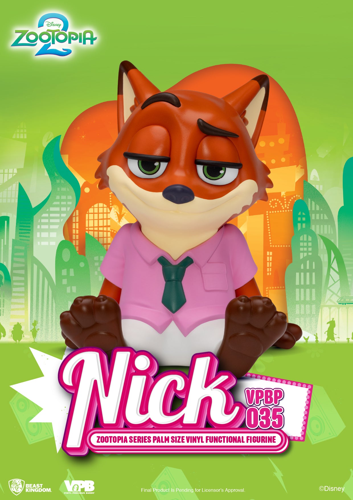 VPBP-035 Zootopia Series Palm Size Vinyl Functional Figurine：Nick