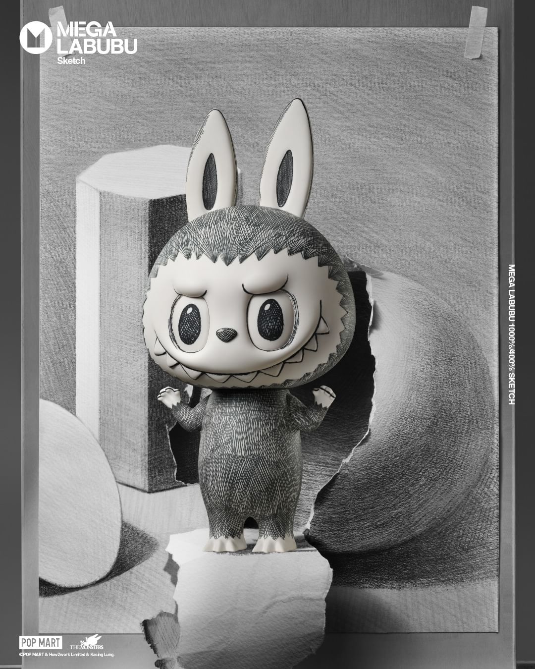 POPMART The Monsters MEGA LABUBU 400% SKETCH