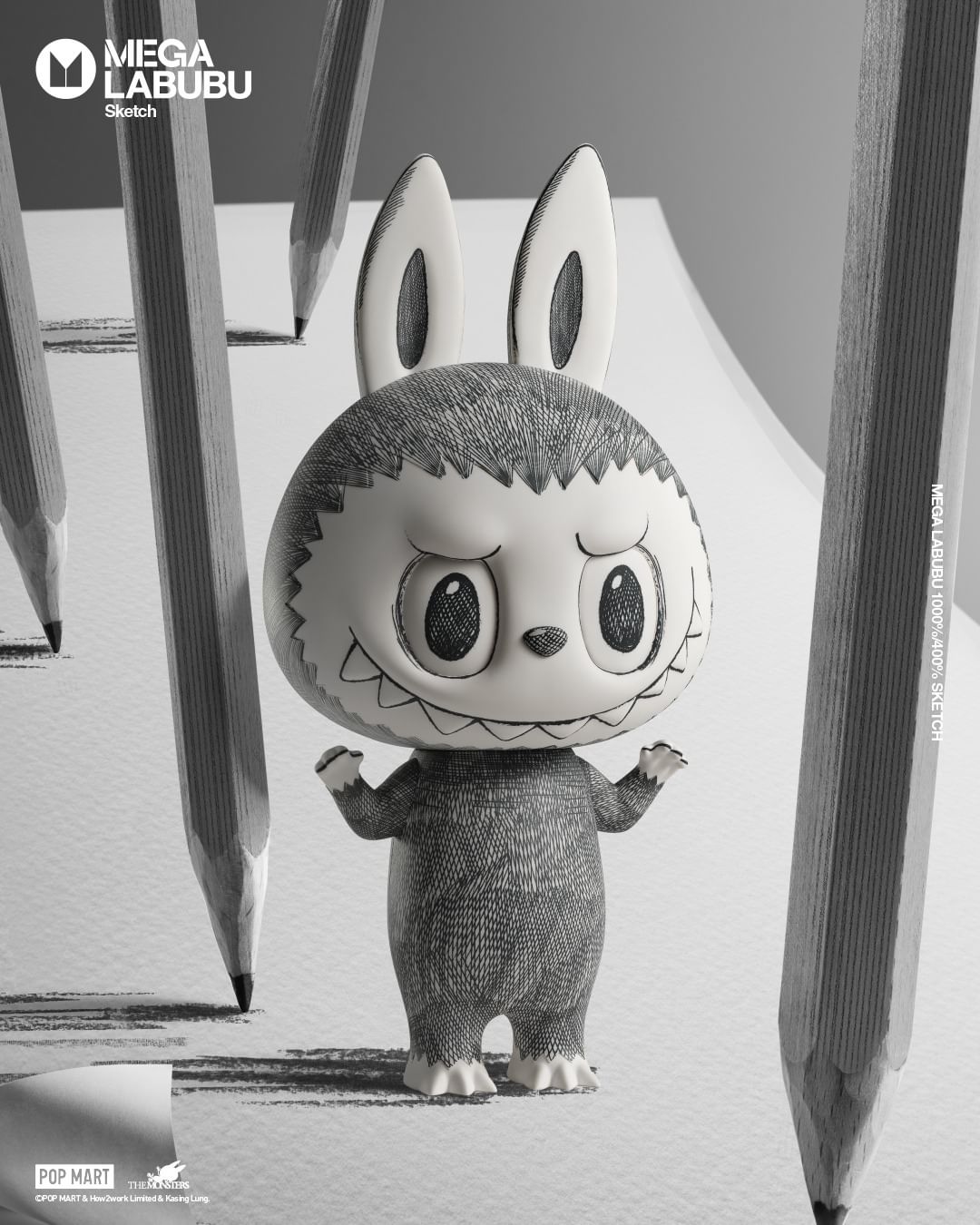 POPMART The Monsters MEGA LABUBU 400% SKETCH