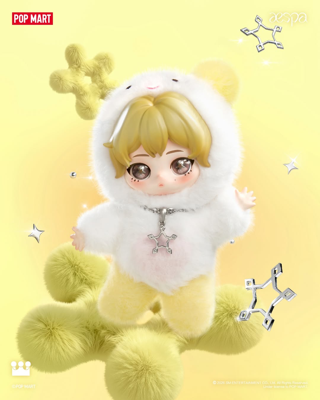 POPMART Fluffy Club aespa Vinyl Plush Keychain Blind Box