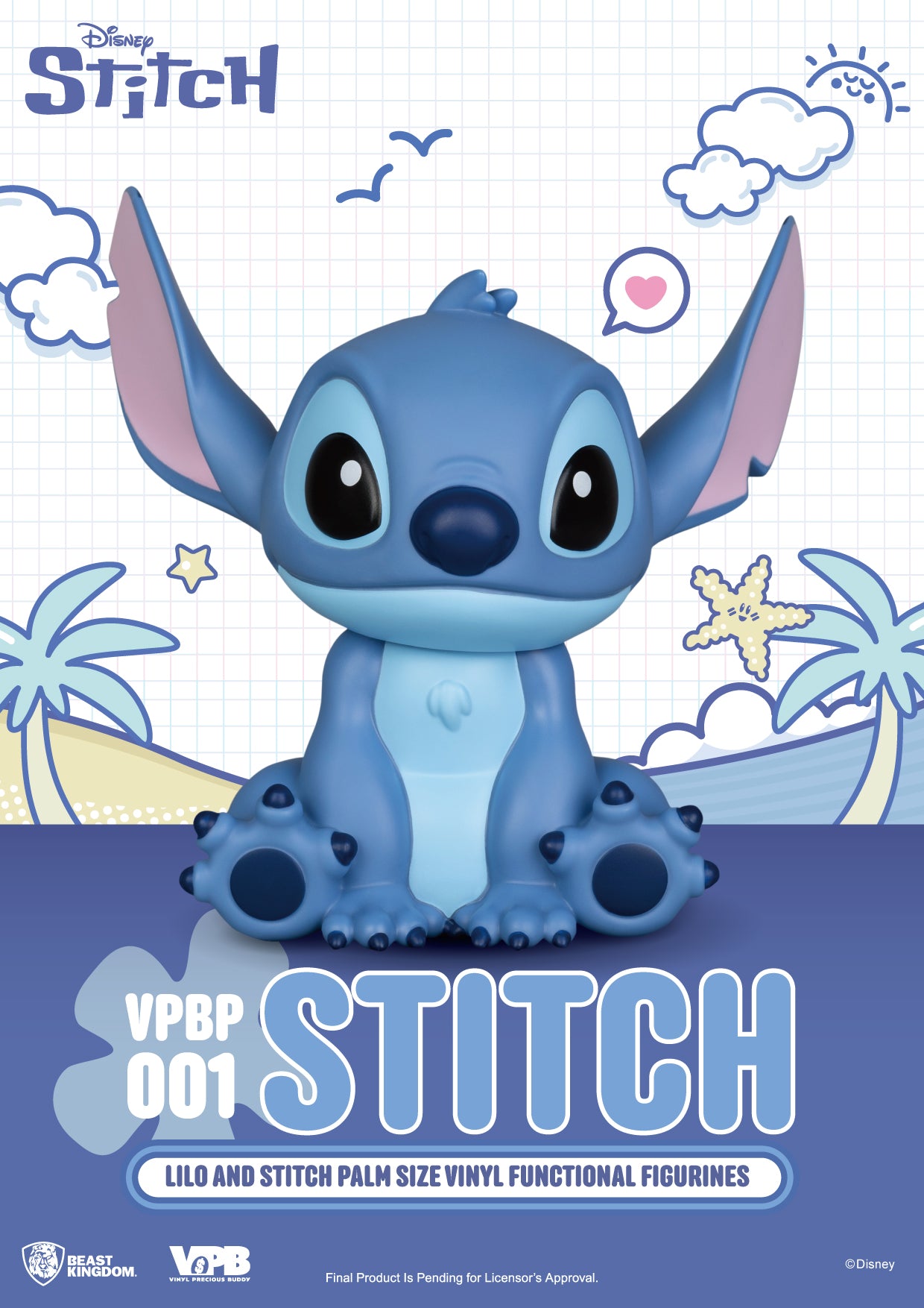 VPBP-001 Lilo and Stitch Palm Size Vinyl Functional Figurines : Stitch  ( WINDOW BOX )