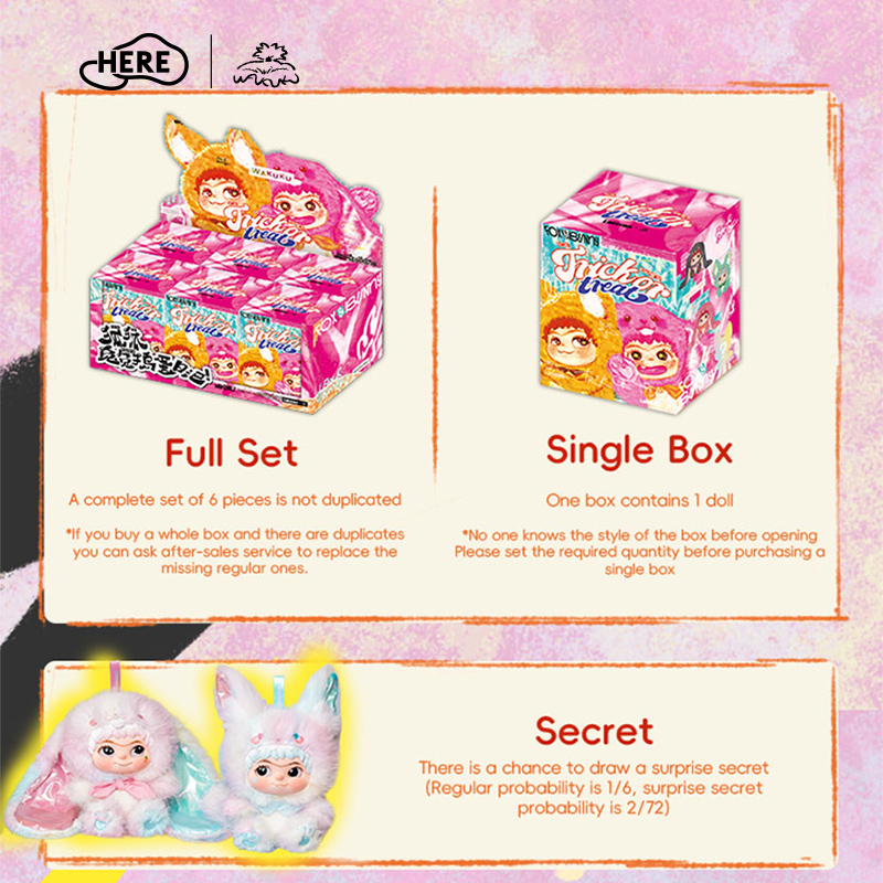 WAKUKU Fox & Bunny Trick or Treat Vinyl Plush Pendant Blind Box Series