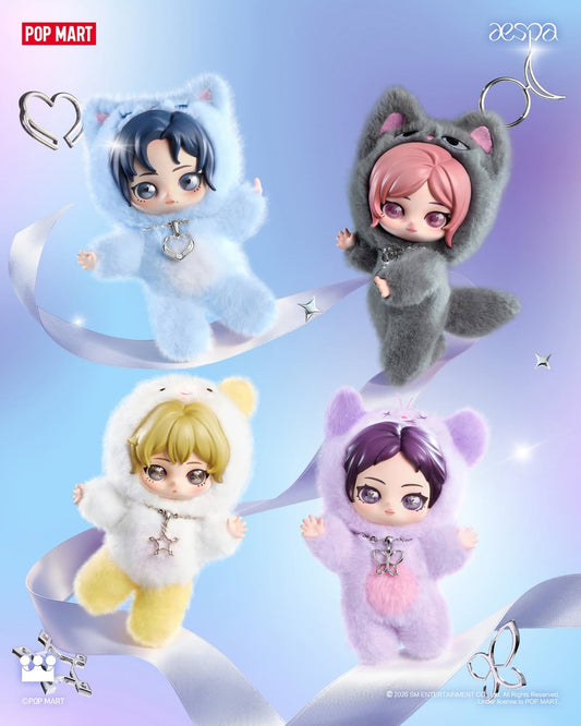 POPMART Fluffy Club aespa Vinyl Plush Keychain Blind Box