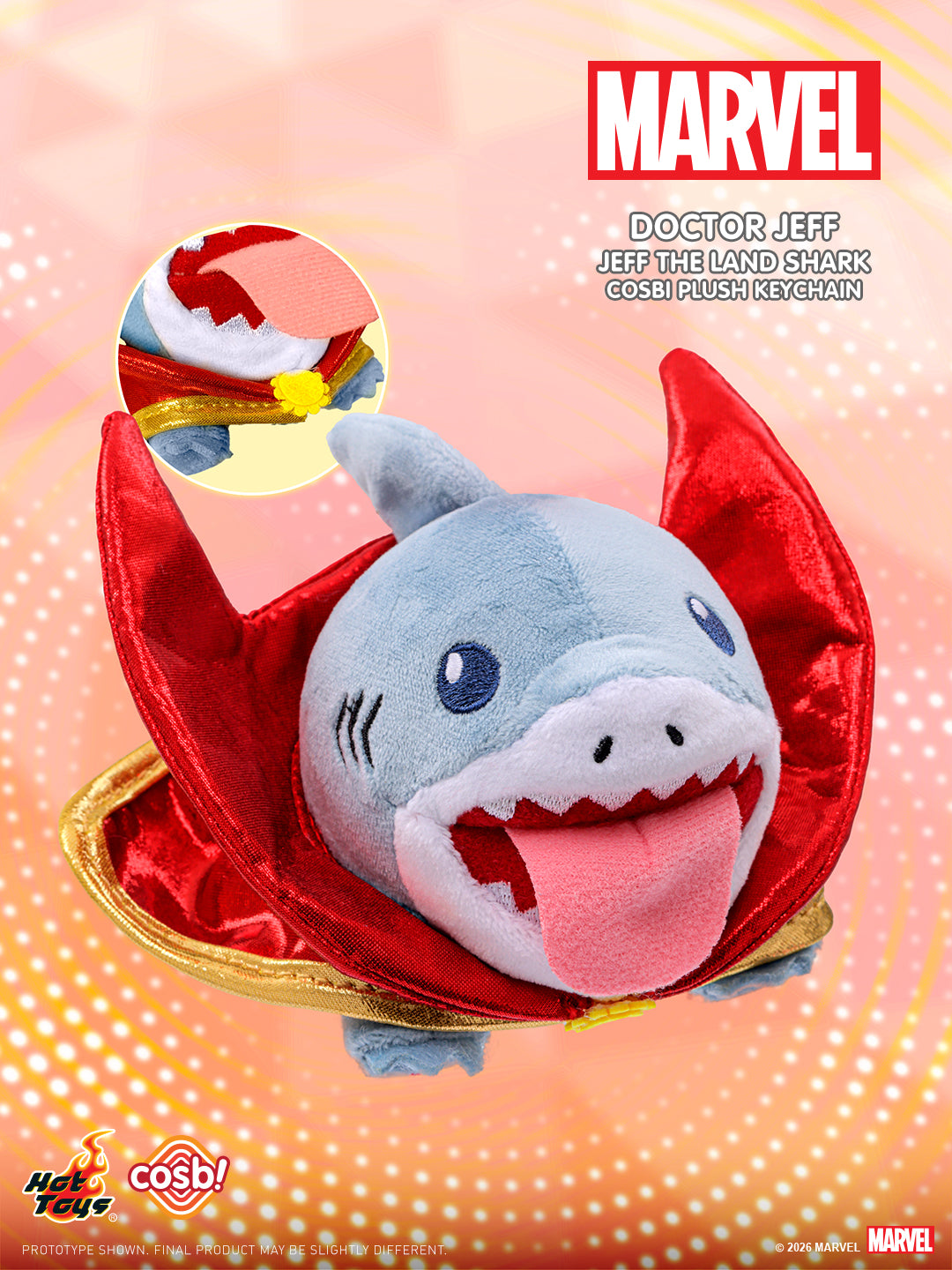 Hot Toys x COSBI Marvel Jeff The Land Shark Plush Keychain Blind Box