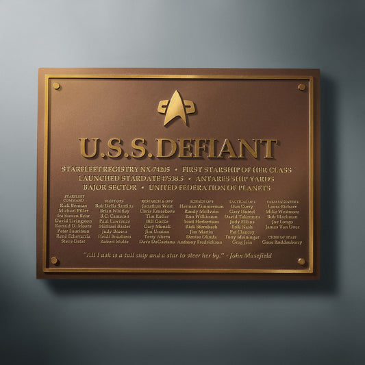 U.S.S Defiant NCC-74202 Dedication Plaque