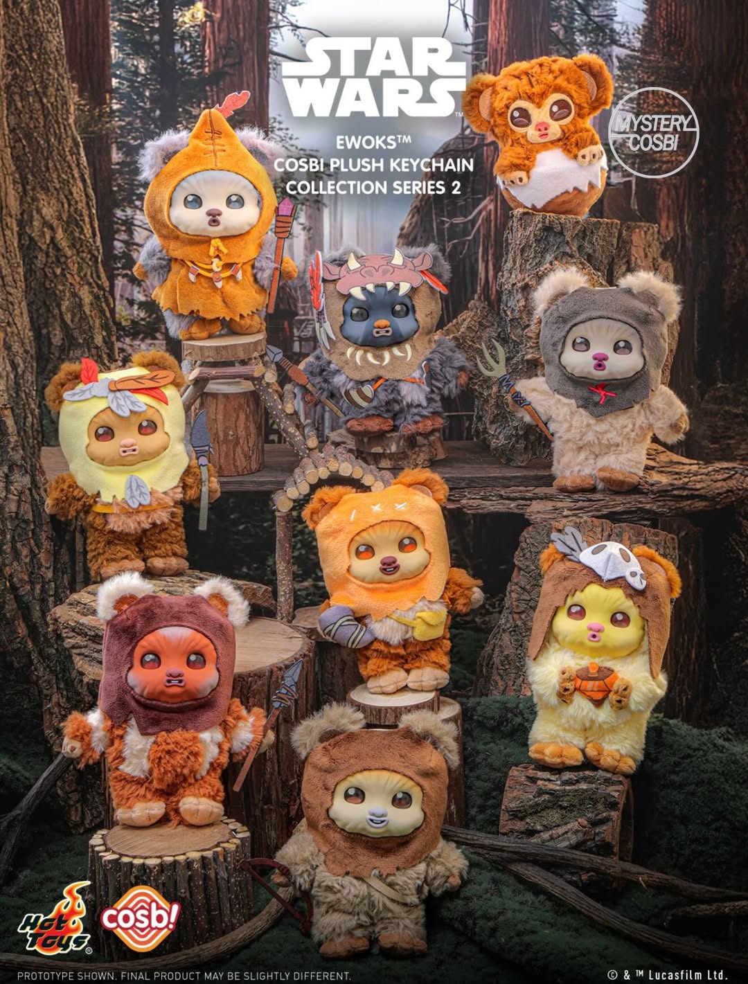 Hot Toys x COSBI Ewok Plush Keychain V2 Blind Box