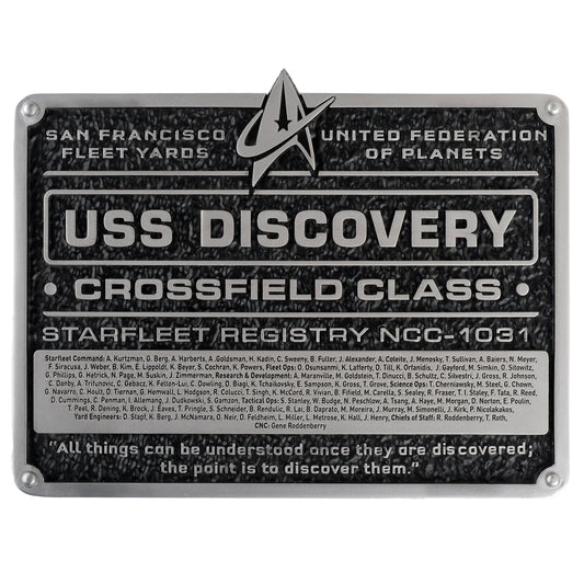 Star-Trek Discovery Dedication Plaque U.S.S Replica