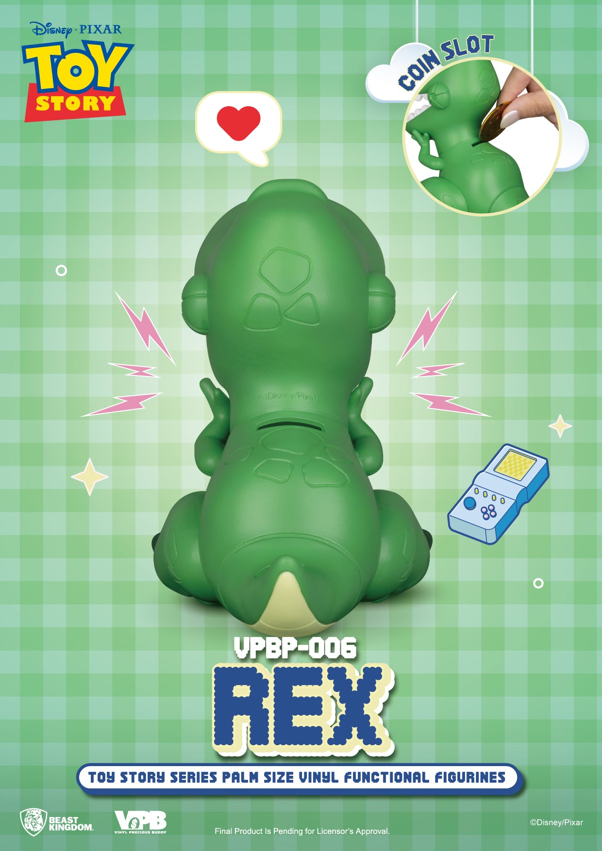 VPBP-006 TOY STORY Series Palm Size Vinyl Functional Figurines : Rex