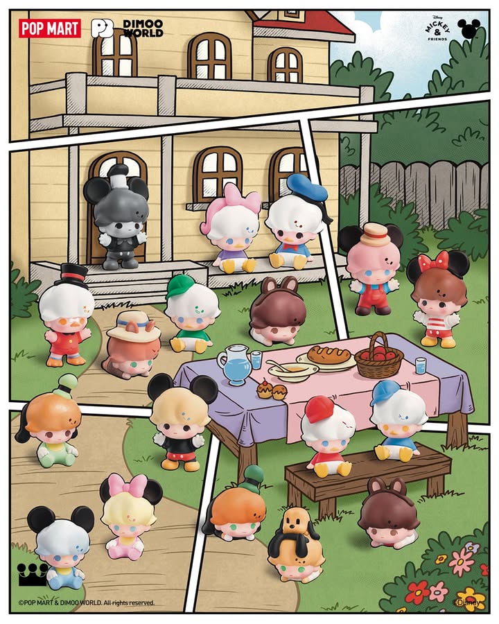POP BEAN DIMOO WORLD × DISNEY Classic Series (3Pcs Per Pack)