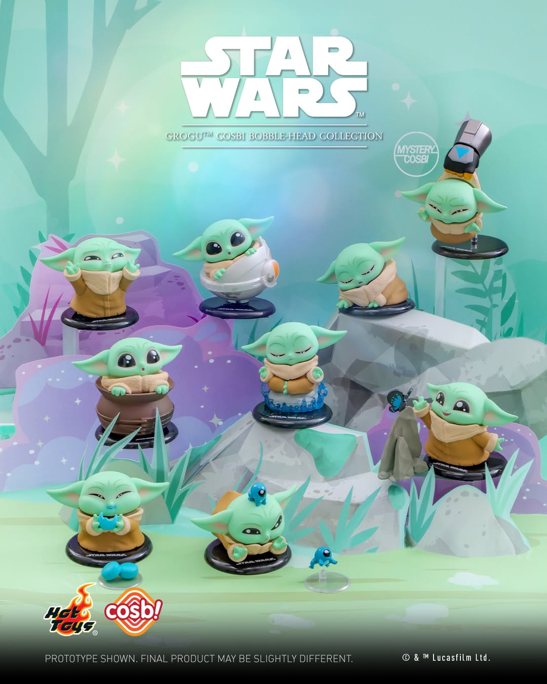 Cosbi bobble-head collection グローグー 4体セット Hot Toys x COSBI Star Wars Grogu Bobble Head Blind Box Series