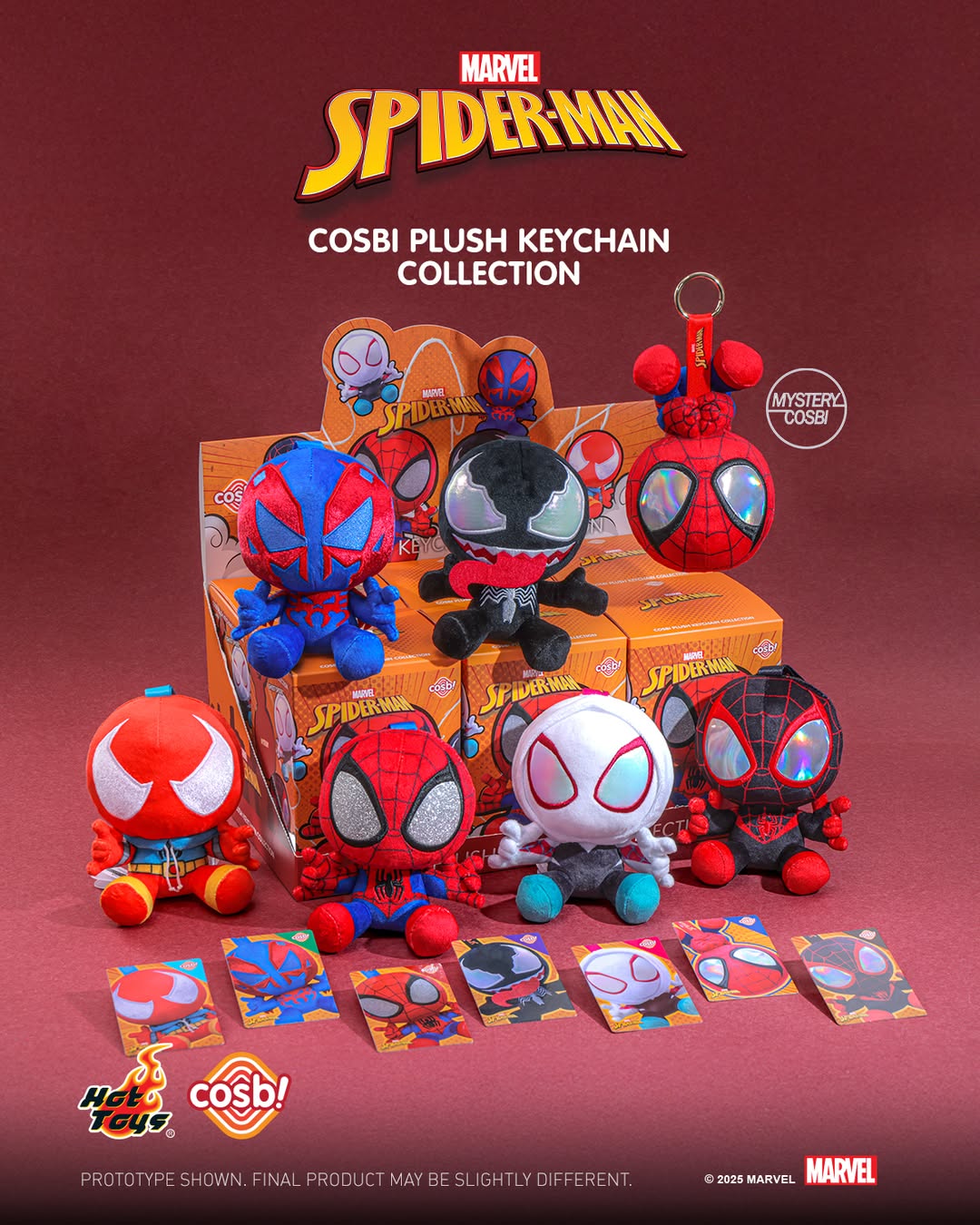 Hot Toys x COSBI Spider Man Plush Keychain Blind Box