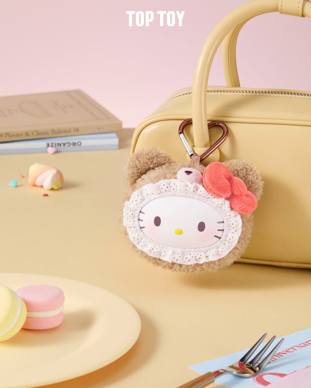 Sanrio Characters Fluffy Teddy Bear Plush Pendant Blind Box Series