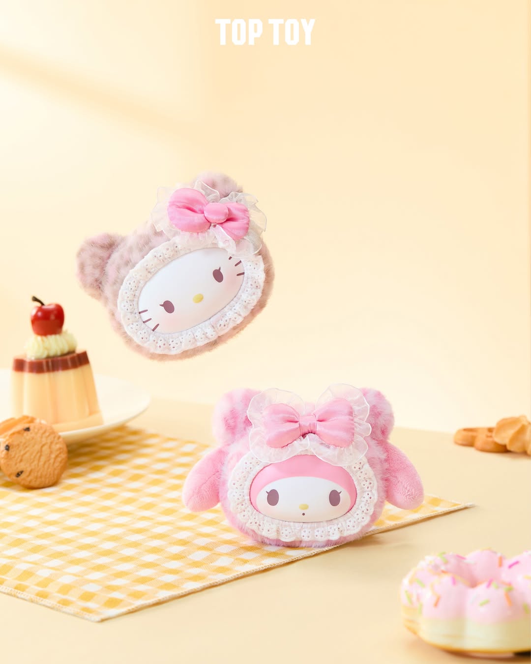 Sanrio Characters Fluffy Teddy Bear Plush Pendant Blind Box Series