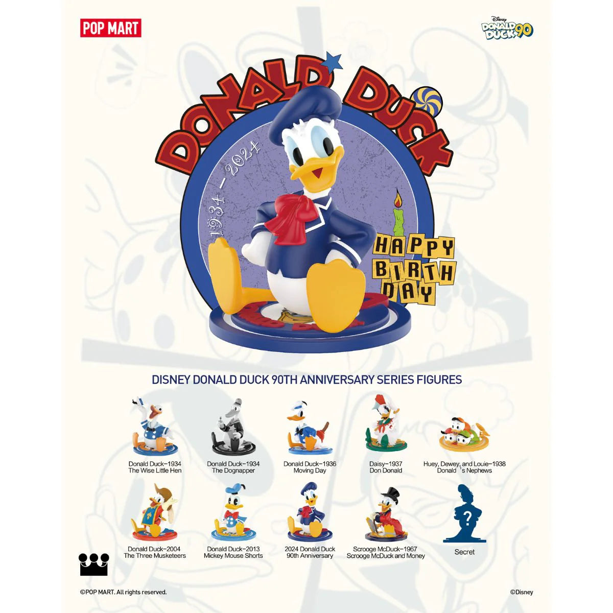 POP MART Disney Donald Duck 90th Anniversary Series Figures