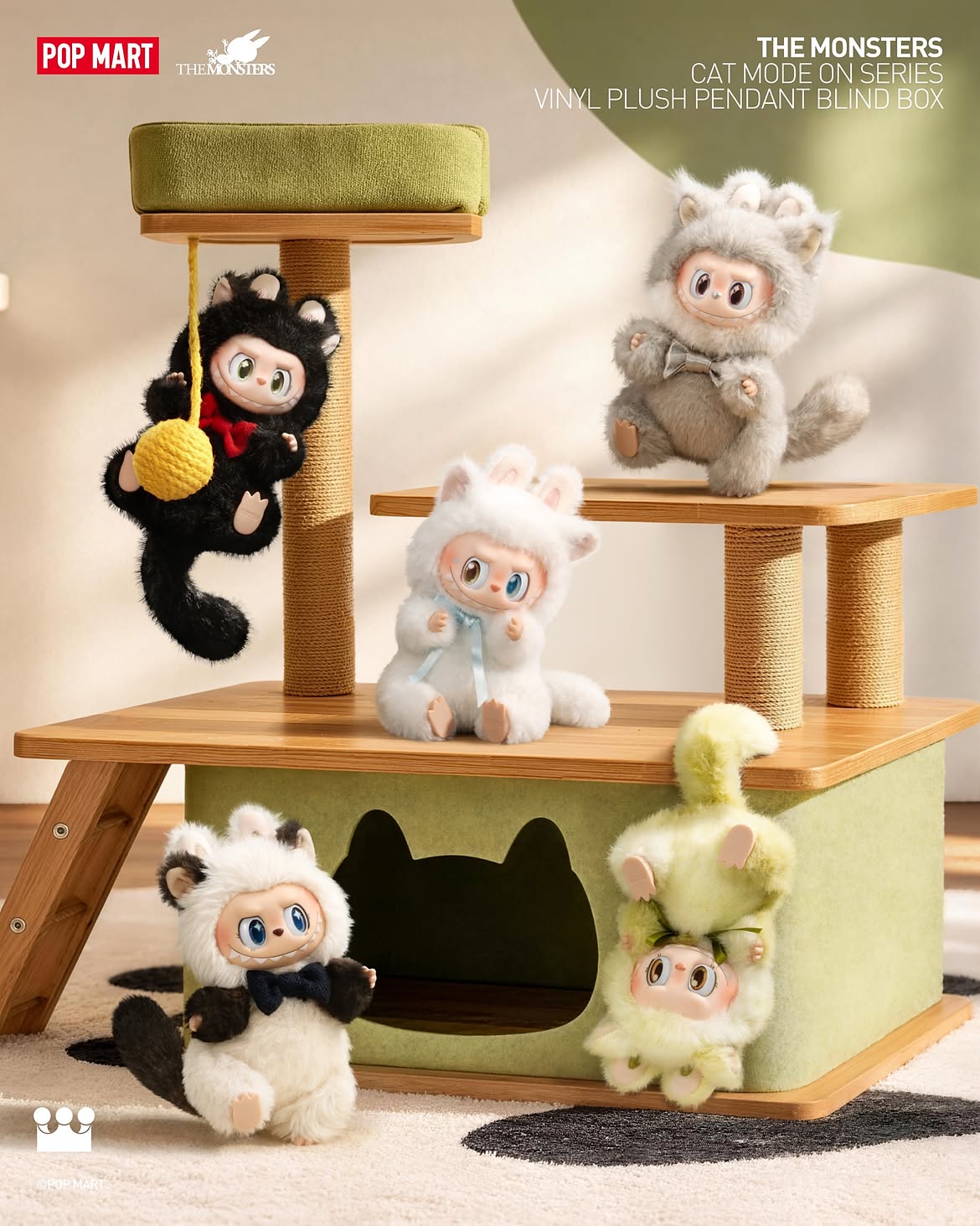 THE MONSTERS Cat Mode ON Series Plush Pendant Blind Box